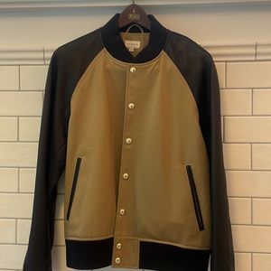 Club Monaco Leather Bomber Jacket Size L